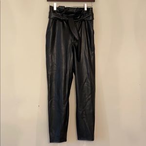 A&F Paperbag Faux Leather Pants
